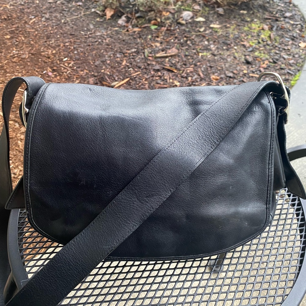 Y2K Coach Sonoma black leather crossbody flap purse